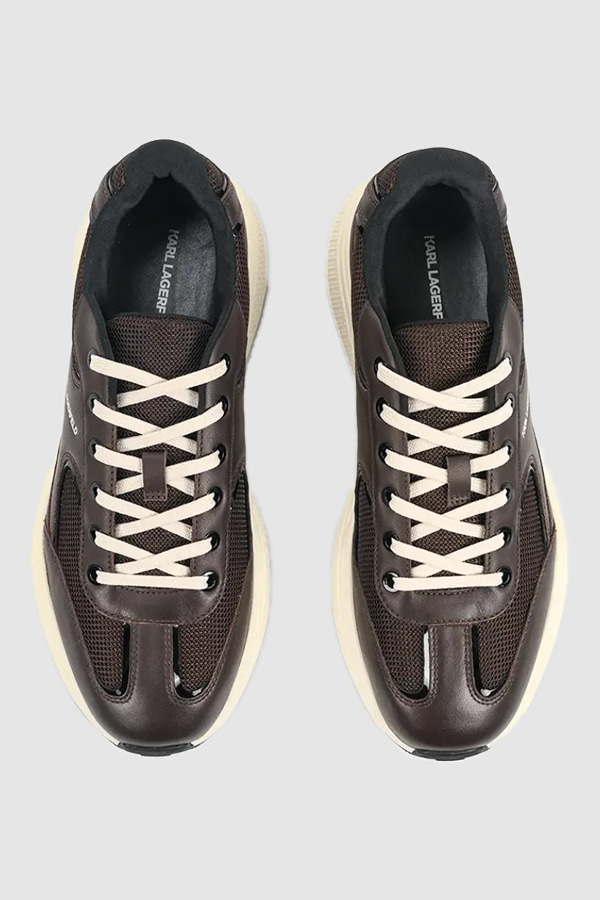 ΠΑΠΟΥΤΣΙΑ KARL LAGERFELD - 444 DARK BROWN LEATHER & TEXTILE